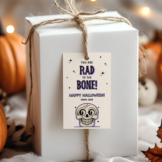skull gift tag halloween