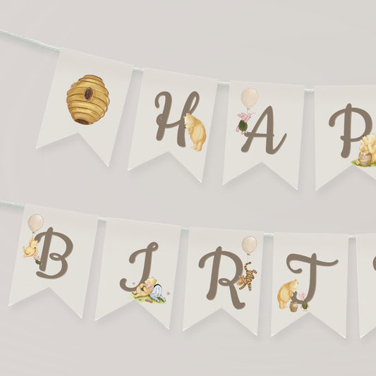 Winnie the Pooh Happy Birthday Banner - Big Day Out