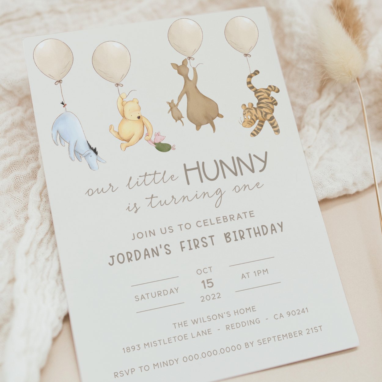 Winnie the Pooh Invitation - Big Day Out