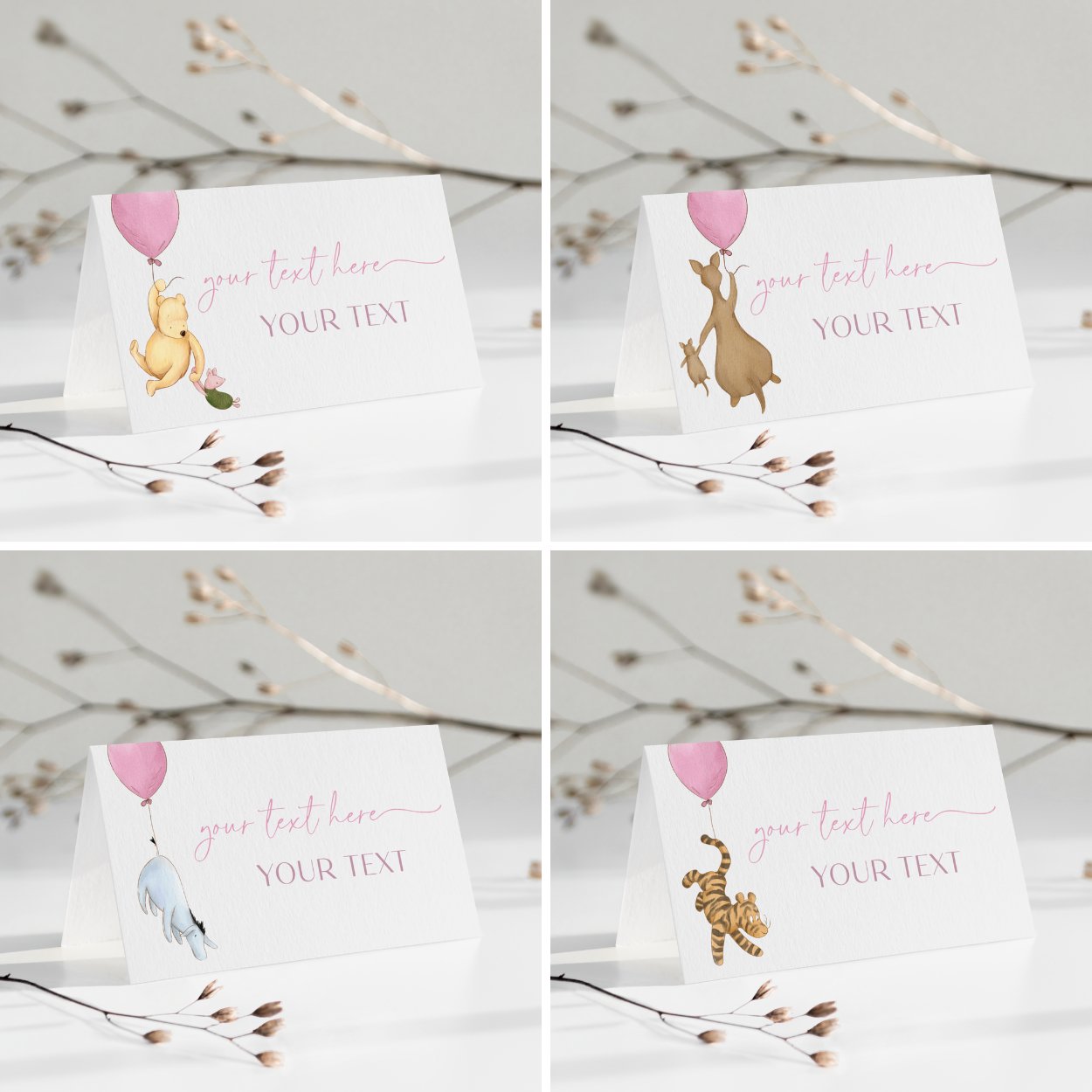 Winnie the Pooh Place Cards - Big Day Out