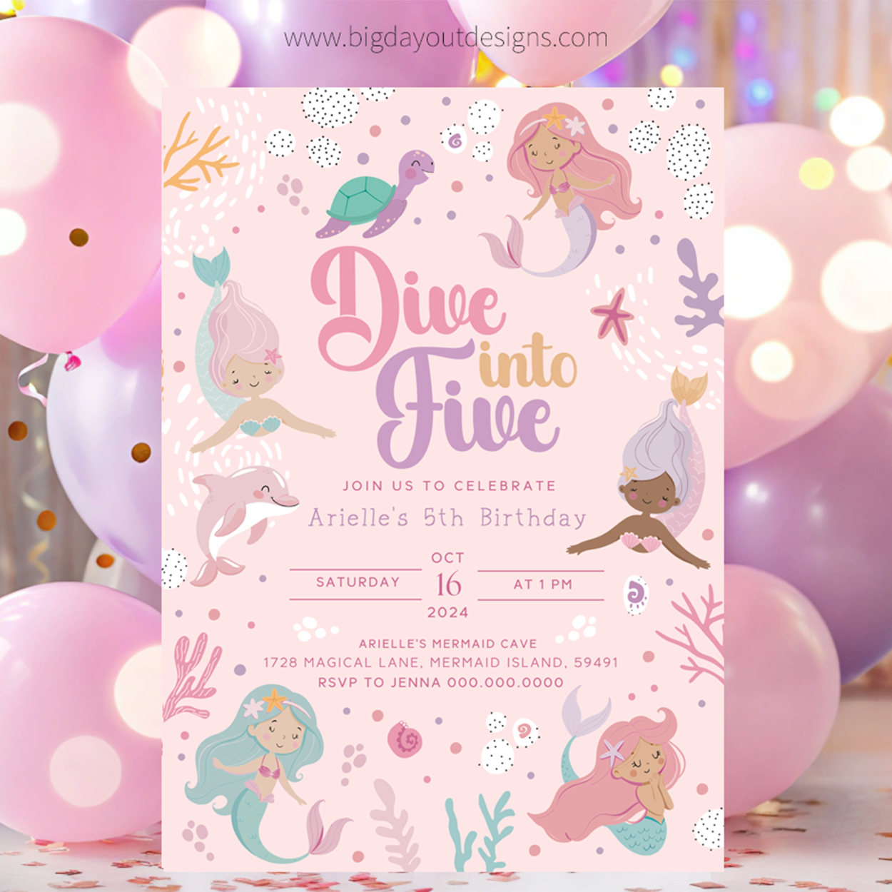 Mermaid Birthday Invitations