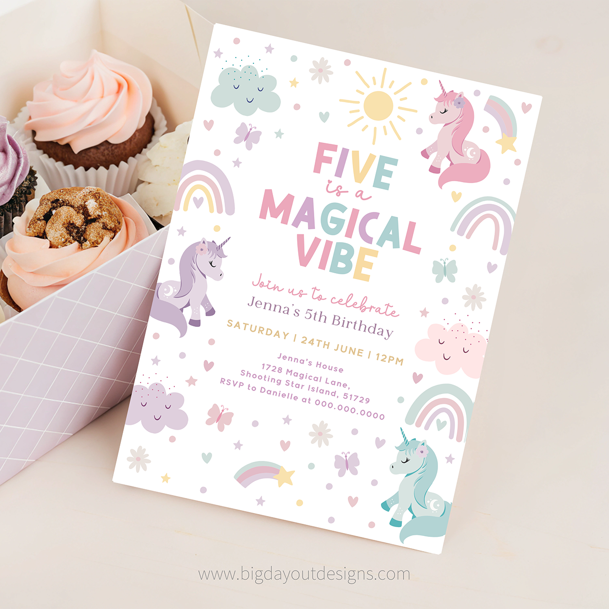 Unicorn Birthday Invitations