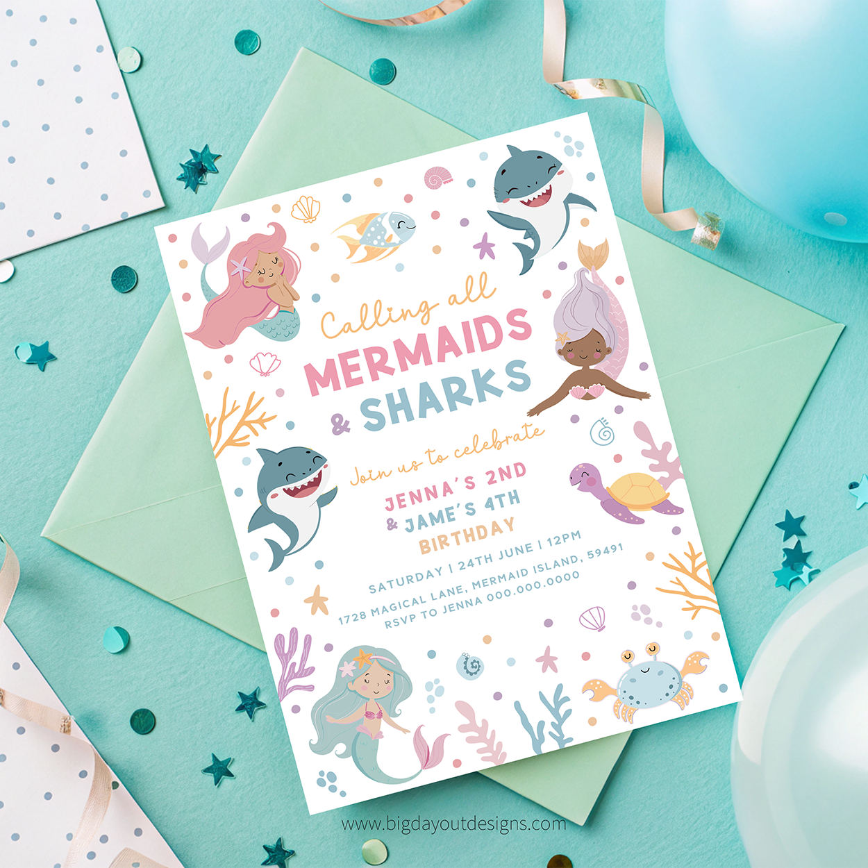 Mermaid and Shark Birthday Party