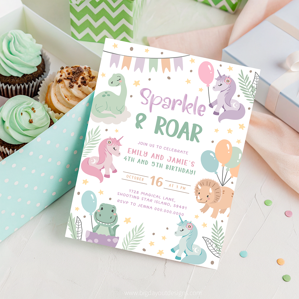 Unicorn and Dinosaur Party
