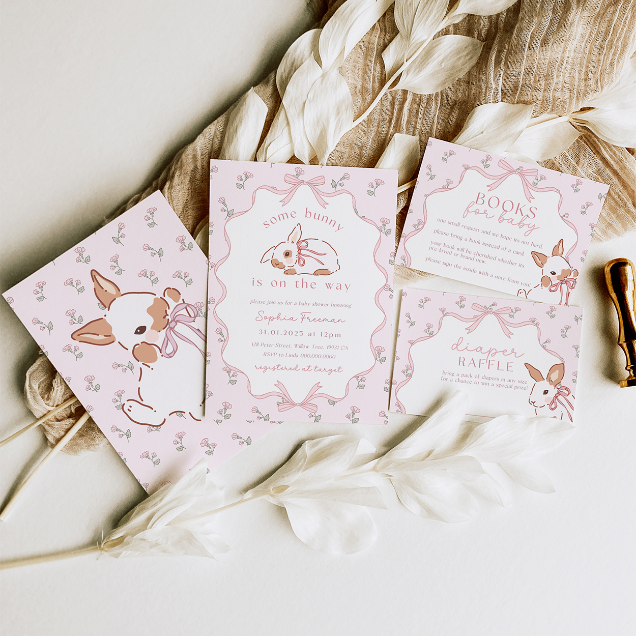 Bunny Baby Shower Invitations