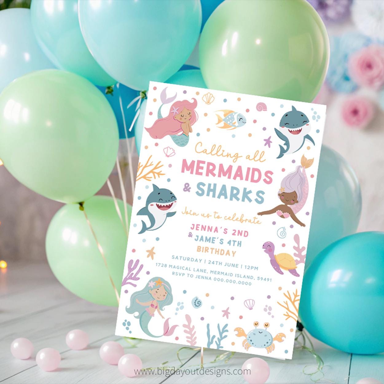 Mermaid and Shark Birthday