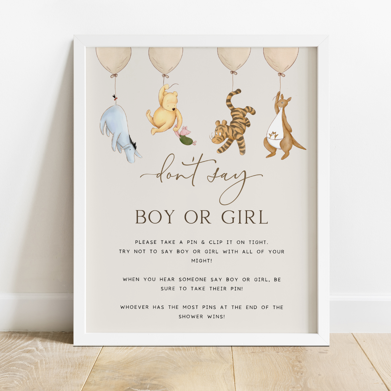 Winnie the Pooh Don't Say Boy Or Girl Game