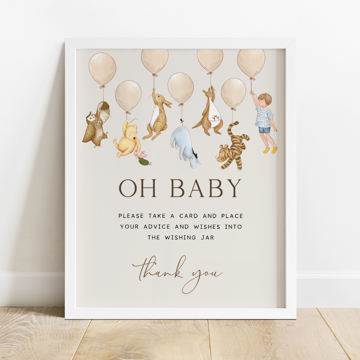 oh baby sign - advice and wishes - pooh and friends