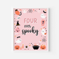 Pink Ghost Halloween Four Ever Spooky Sign