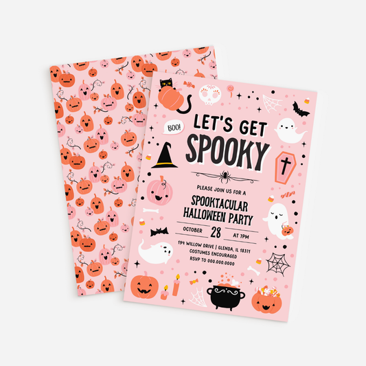 Pink Ghost Halloween Invitation