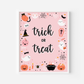 Pink Ghost Halloween Trick Or Treat Sign