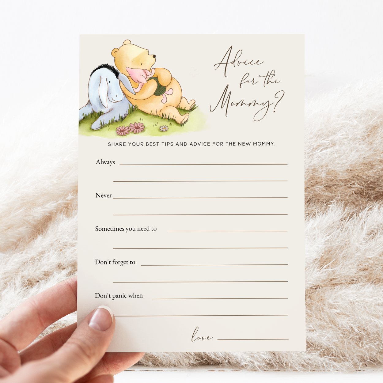 winnie the pooh game
game baby shower
pooh printables
classic pooh print
games advice
parental advice game
vintage pooh shower
pooh baby shower
editable template
baby advice card
mom advice
baby shower advice
advice card games