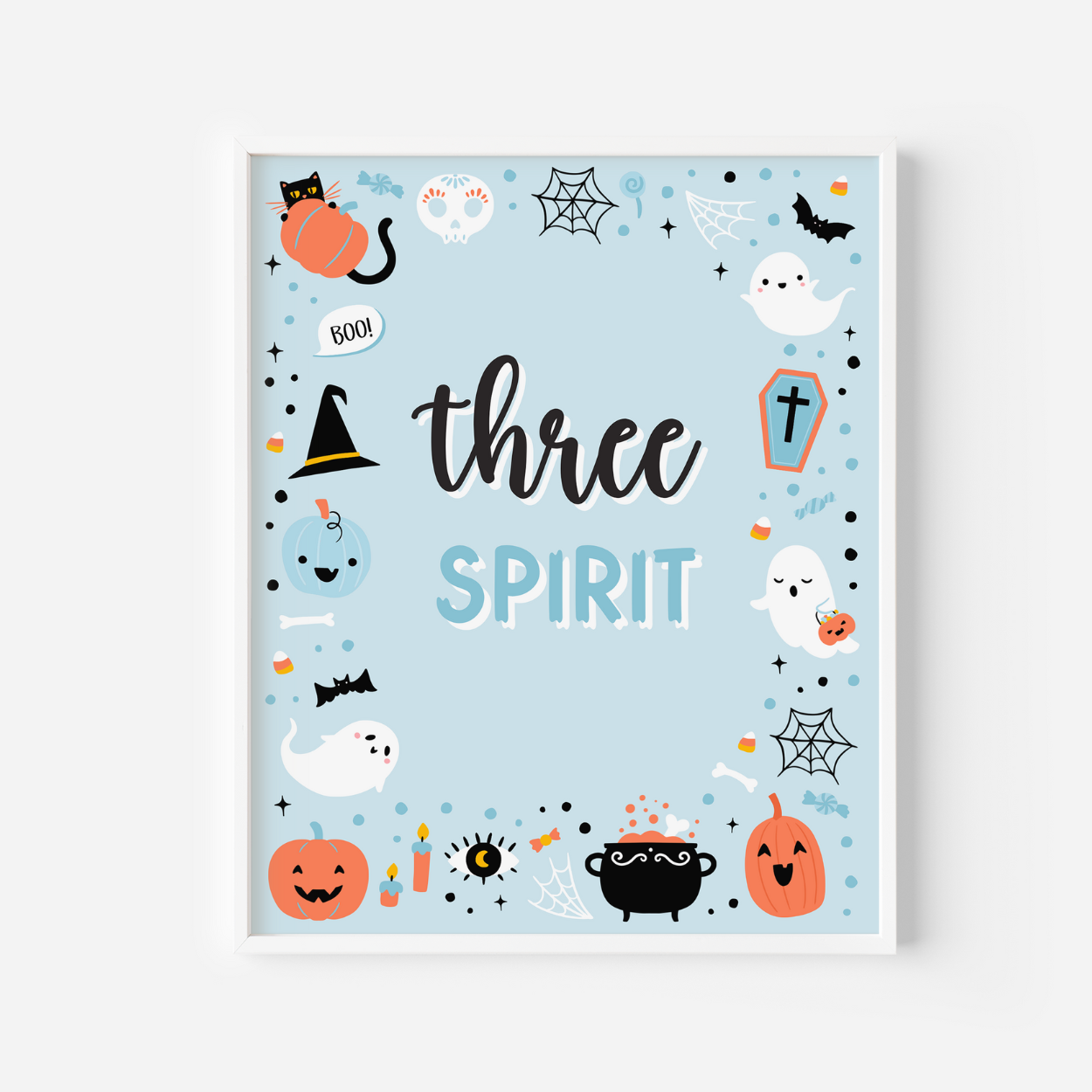 Blue Ghost Halloween Three Spirit Sign