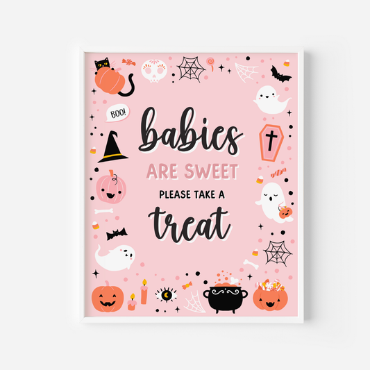 Pink Ghost Halloween Babies Are Sweet Sign