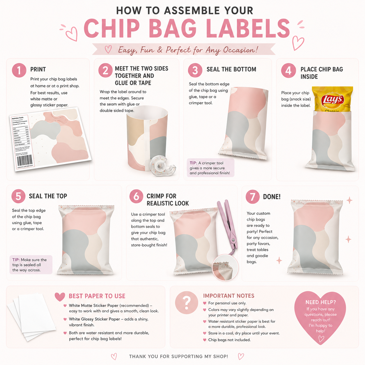 winnie the pooh chip bag label