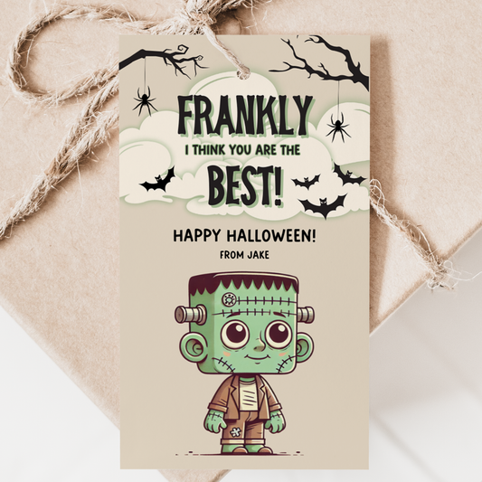 Retro Frankenstein Favor Tag