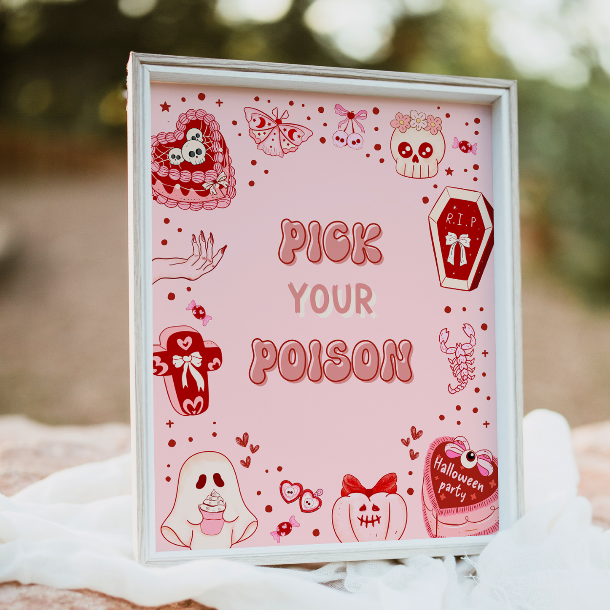 Retro Halloween Pick Your Poison Sign