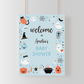 Blue Ghost Halloween Baby Shower Welcome Sign