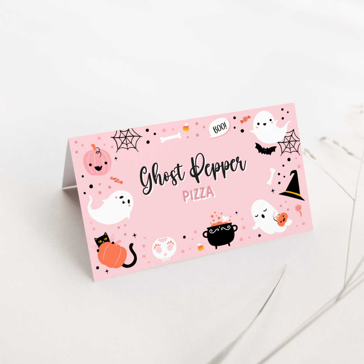 spooky food tent cards
