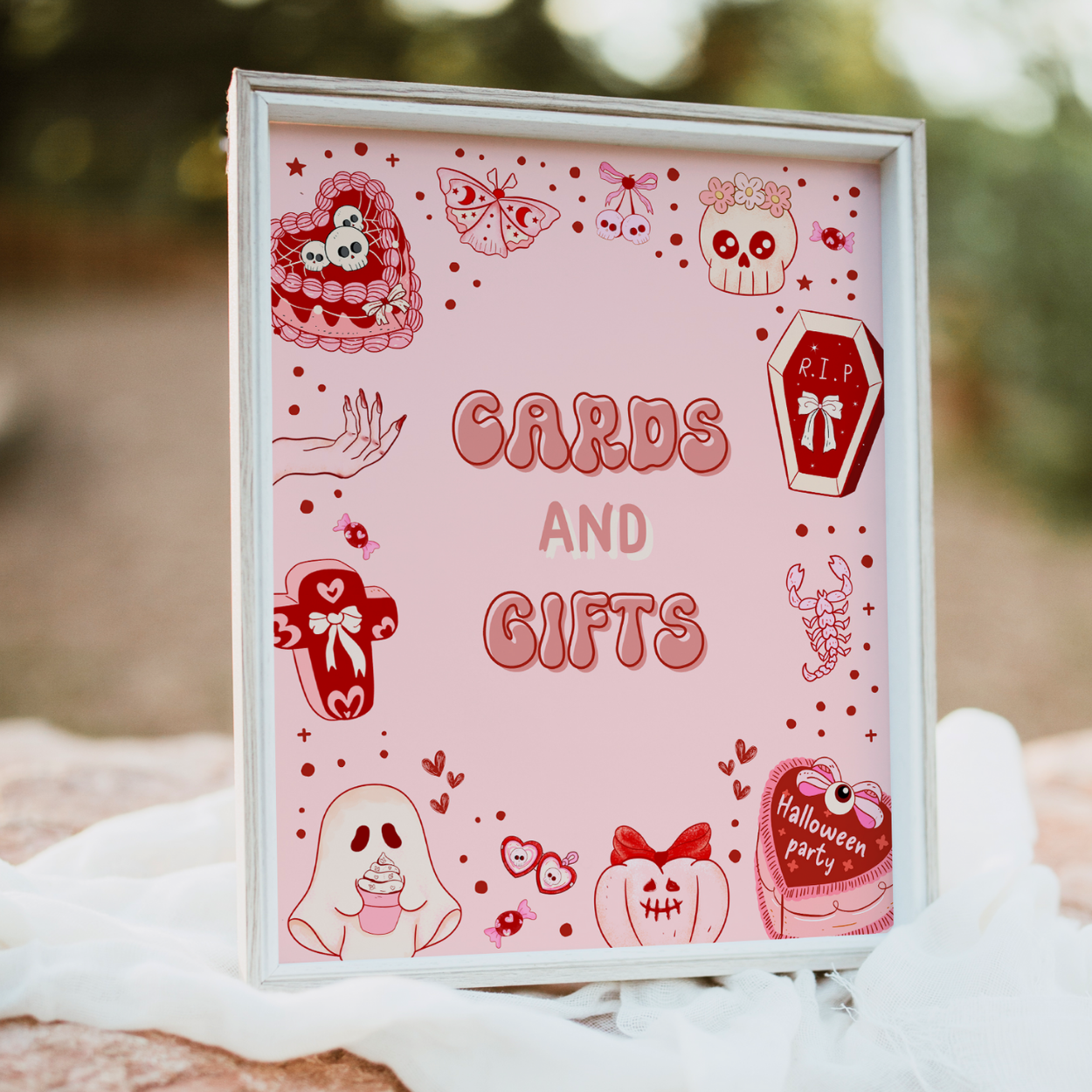 Retro Halloween Cards and Gifts Sign