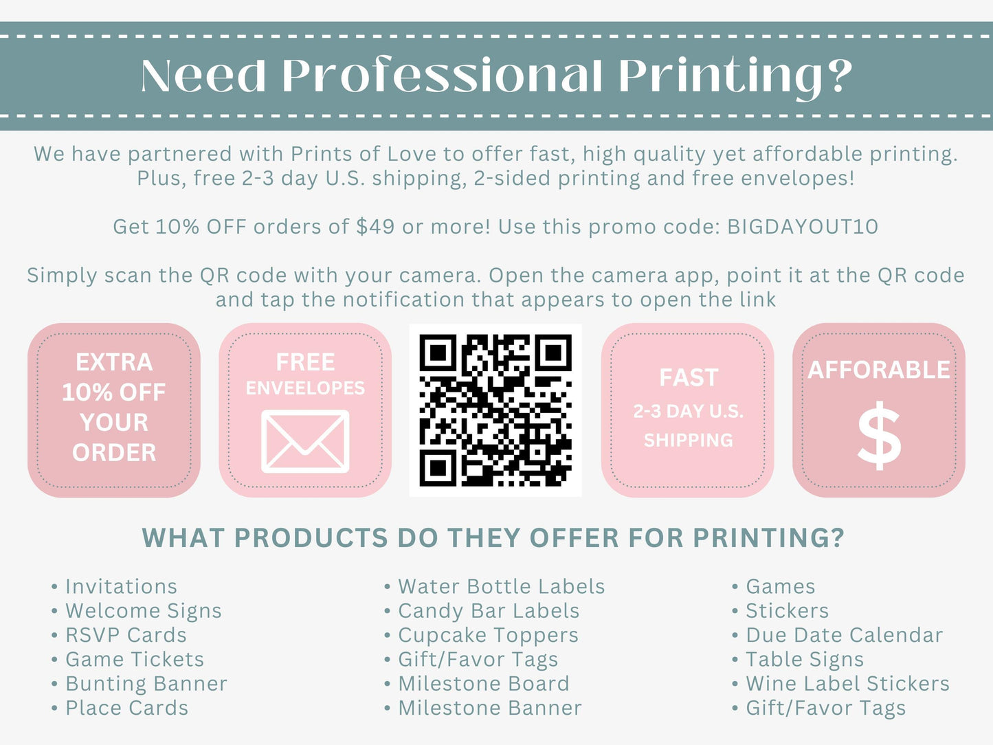 Instruction of need professional printing