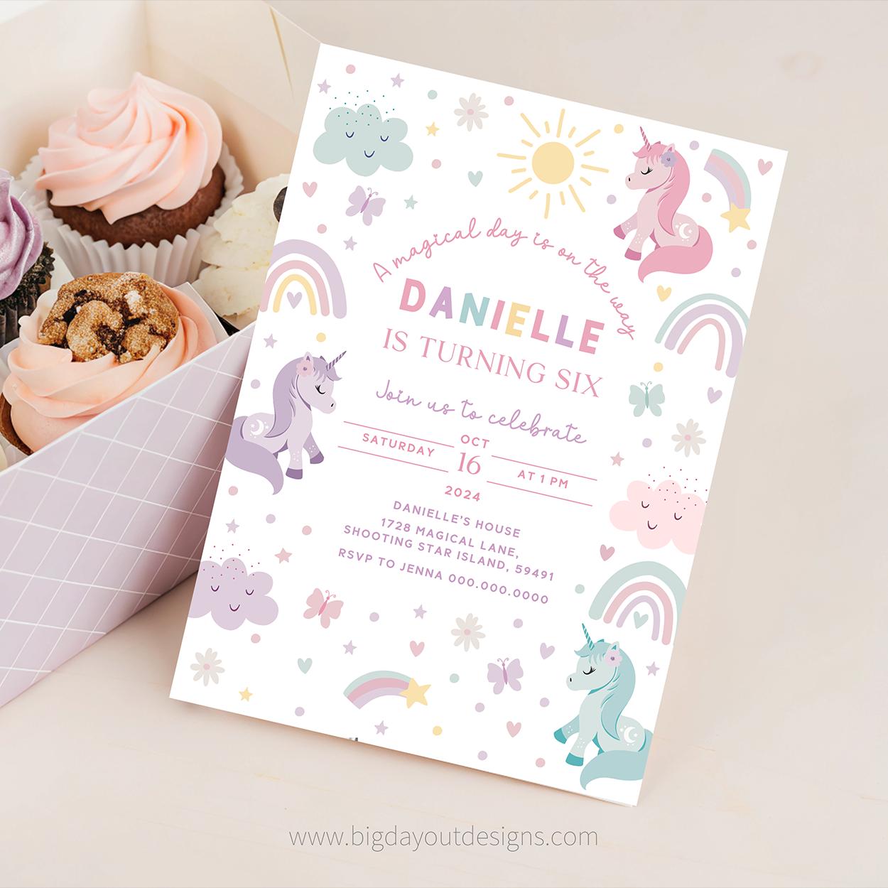 Unicorn Birthday Party Invitation