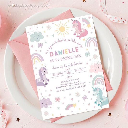 Unicorn Birthday Party Invitation