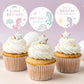 Printable unicorn cupcake topper for 1st to 6th birthday