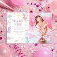 Printable magical unicorn party thank you card