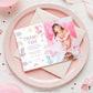 Kids unicorn thank you flat note card with picture