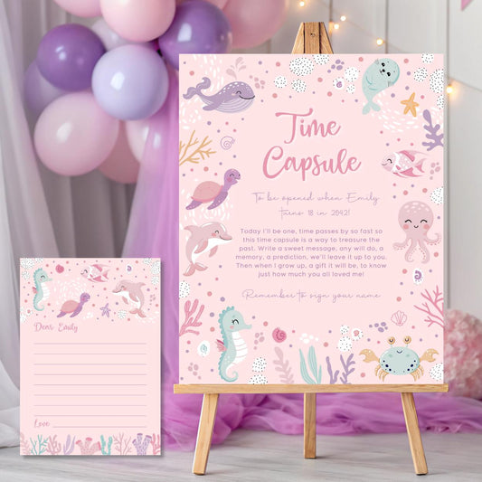 Under the Sea time capsule sign printable template