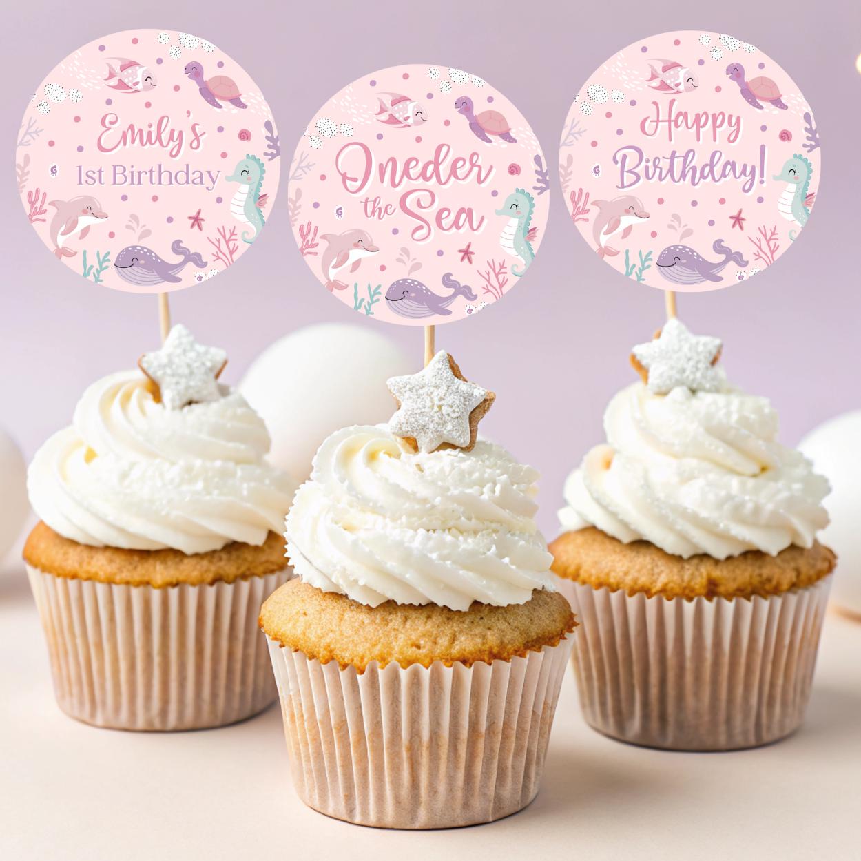 DIY ocean animal cupcake toppers