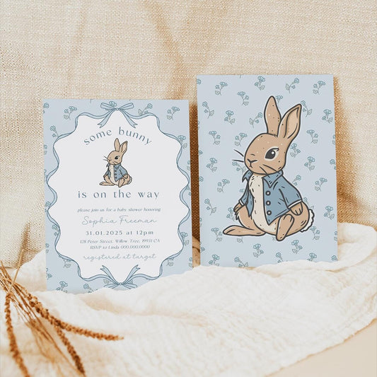 Some Bunny is on the Way editable baby shower invite