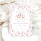 Customizable bunny-themed first birthday invite for girls