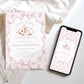 Editable girls Easter 1st birthday party digital invitation