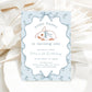 Blue bow bunny 1st birthday digital invitation
