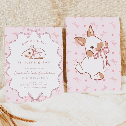 Some Bunny is Turning Two invitation

