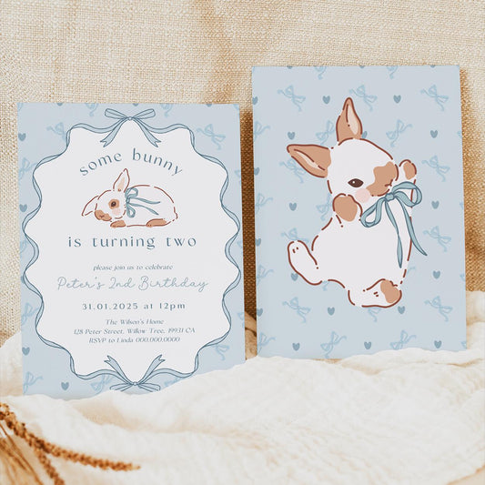 Some Bunny is Turning Two invitation