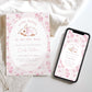 Pink bow bunny baby shower invite

