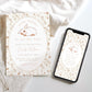 Editable vintage bunny baby shower invite template