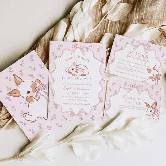Some Bunny is on the Way baby shower invitation