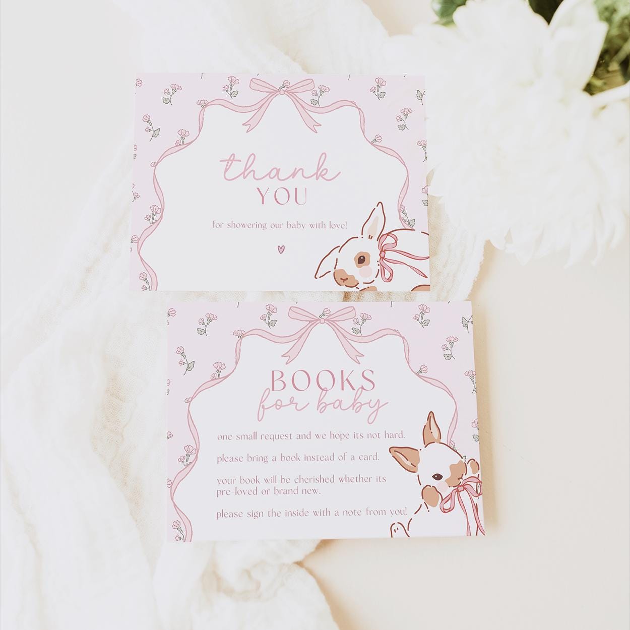 Easter theme bunny shower card design