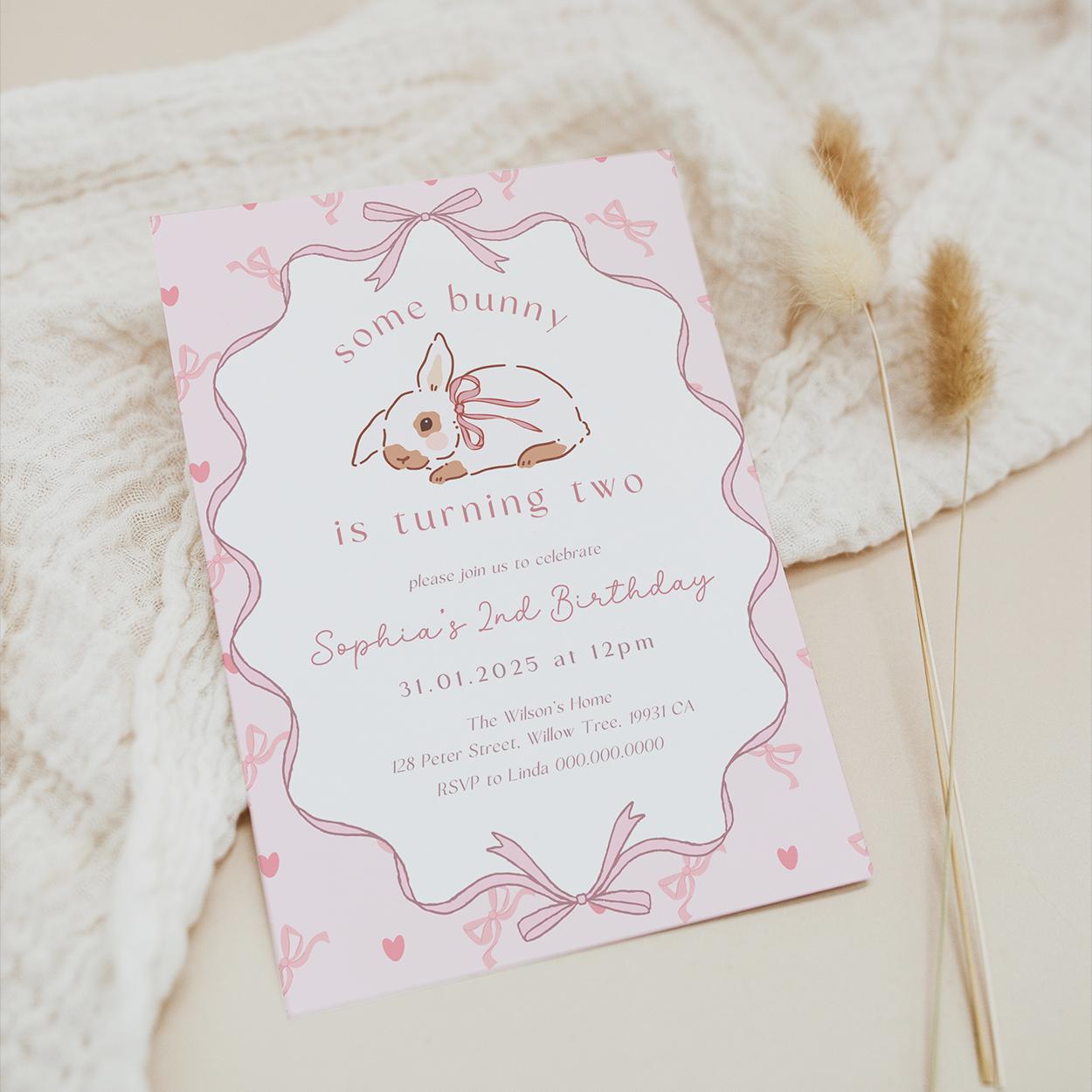 Spring Easter bunny party template