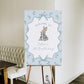 Editable blue bow bunny birthday poster