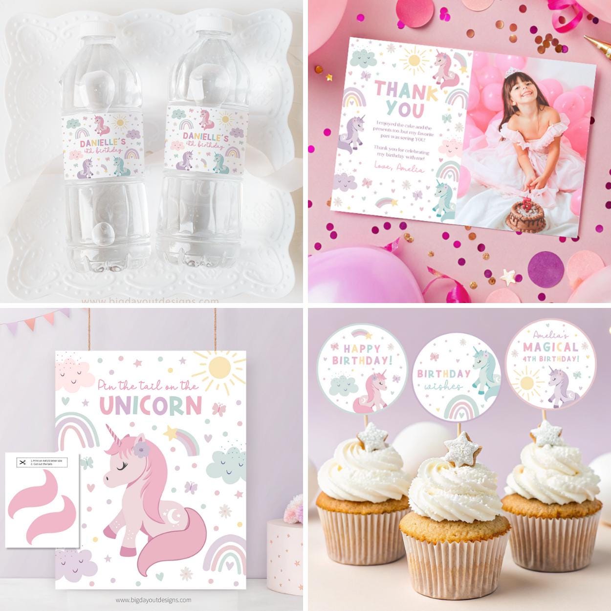 Four Ever Magical unicorn party decorations set