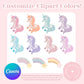 Unicorn adoption certificate pastel rainbow theme