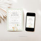Editable sage green mother goose shower invite