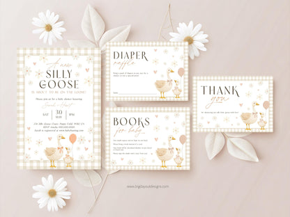 Silly Goose Baby Shower Invitation Set