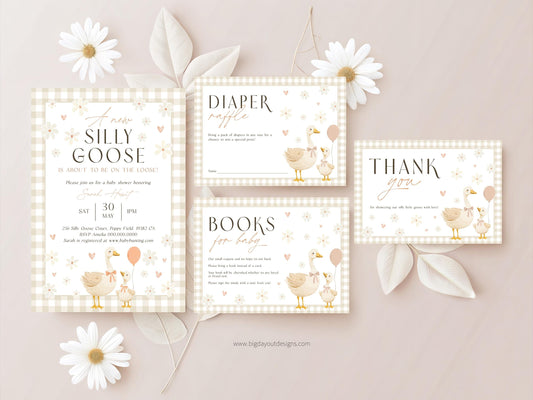 Silly Goose Baby Shower Invitation Set