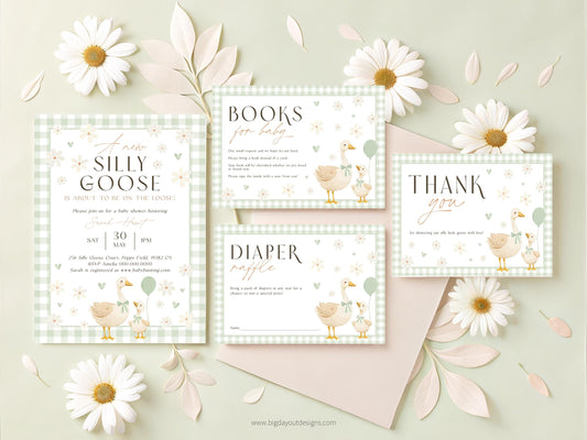 Mother Goose baby shower invitation bundle